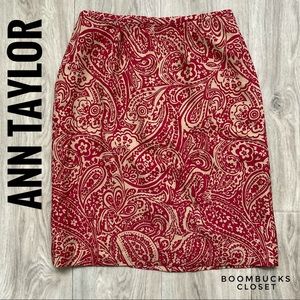 Ann Taylor Retro Paisley Printed Skirt